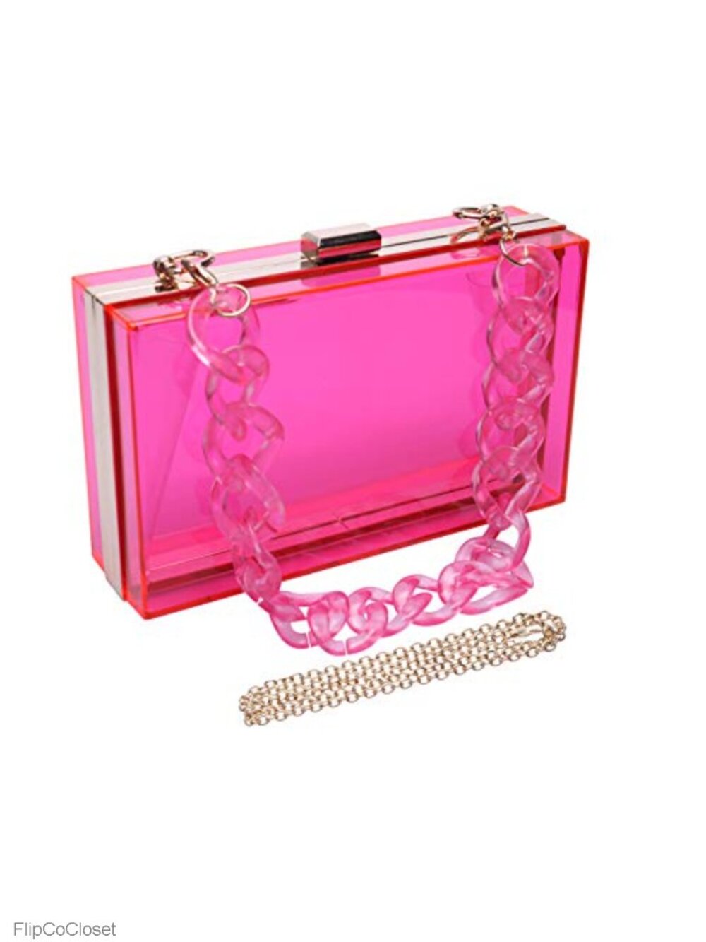 Acrylic Transparent Evening Bag Clutch Wedding Banquet Purse with Chains